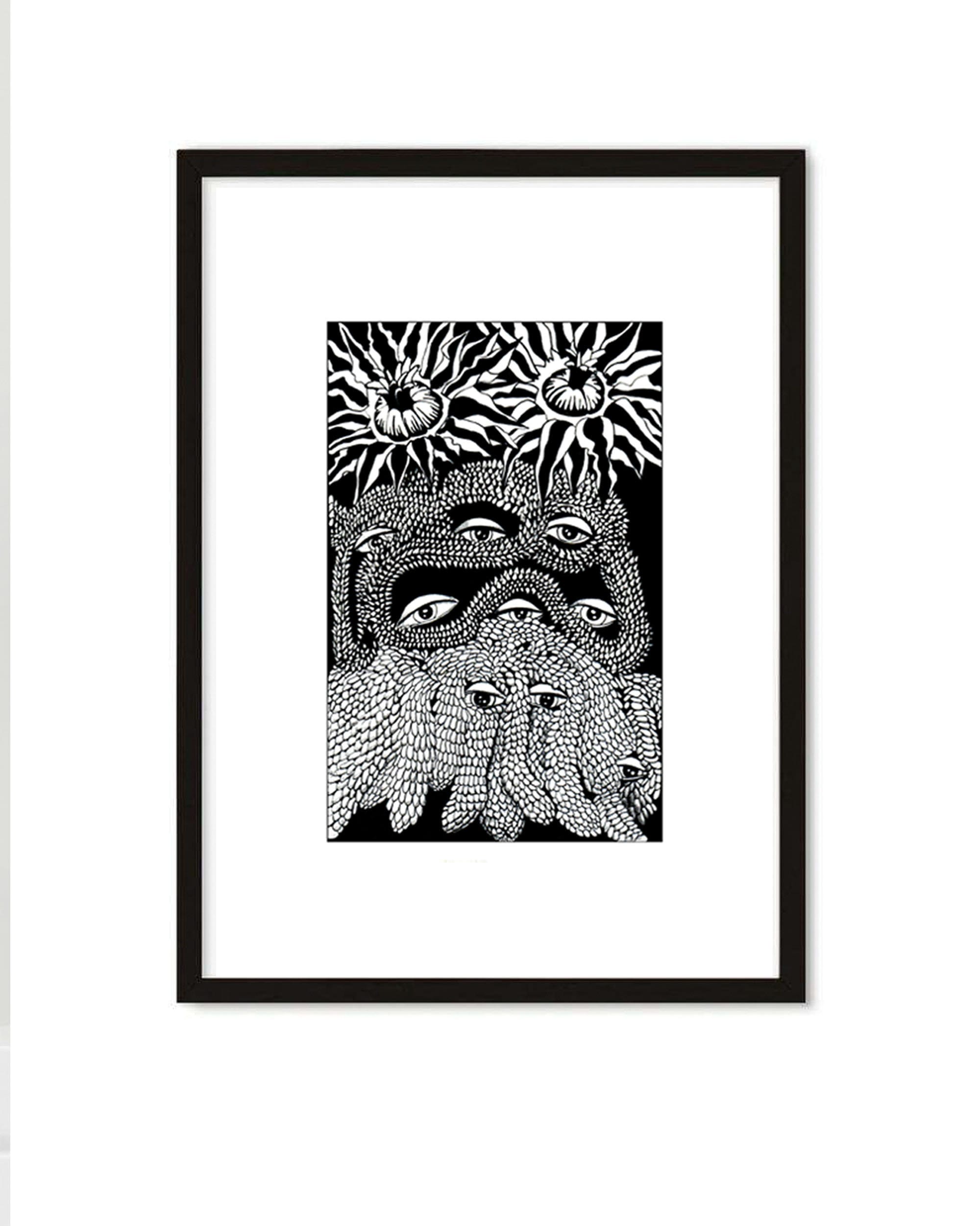 Ink art print ink artwork illustration B&W prints Custom Etsy