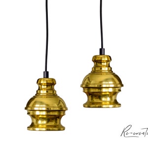 Brass Pendant Light, Decorative Lighting, Brass Singel Chandelier, Vintage Hanging Light, Unique Lamp, 2 Pieces