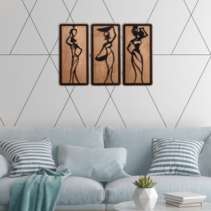 African Woman Wood Wall Decor, African Girl Wood Wall Art, Ethnic Art Decor, African Rustic Decor, Ethnic Wall Decor, Housewarming Gift