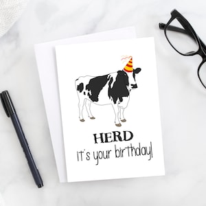 Herd It&#39;s Your Birthday, Happy Birthday Printable Card, Funny Birthday Card, Birthday Gifts, Sarcastic Birthday Card