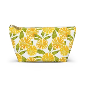Lemon Makeup Bag, Cute Makeup Pouch, Bridal Gift, Travel Cosmetic Bag, Make Up Organizer, Toiletry Case