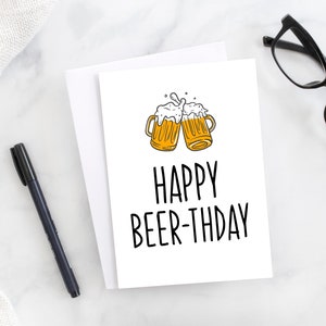 Happy Beer Day, Happy Birthday Card For Beer Lover, Printable Card, Funny Birthday Card, Instant Download