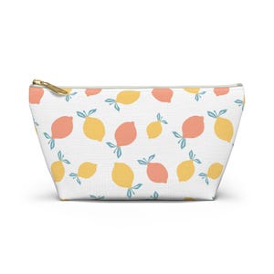 Cute Lemon Makeup Bag, Colorful Cute Makeup Pouch, Bridal Gift, Travel Cosmetic Bag, Make Up Organizer, Toiletry Case