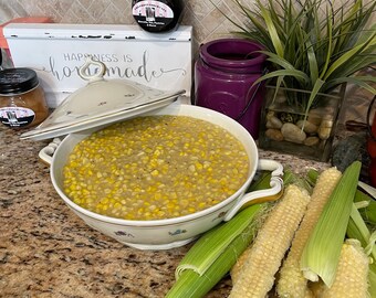 Skillet Creamed Corn "Homemade"...you won't believe the difference of homemade! 1/2 dozen Biscuits OR Cornbread will accompany your order.