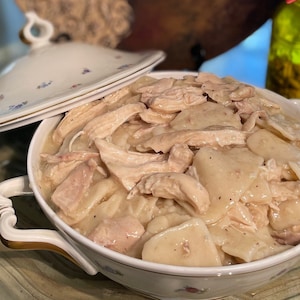 DIGITAL RECIPE ONLY:Chicken and Dumplings serves as Main Dish! Homemade Dumplings will melt in your mouth. #BestEver #SouthernComfort