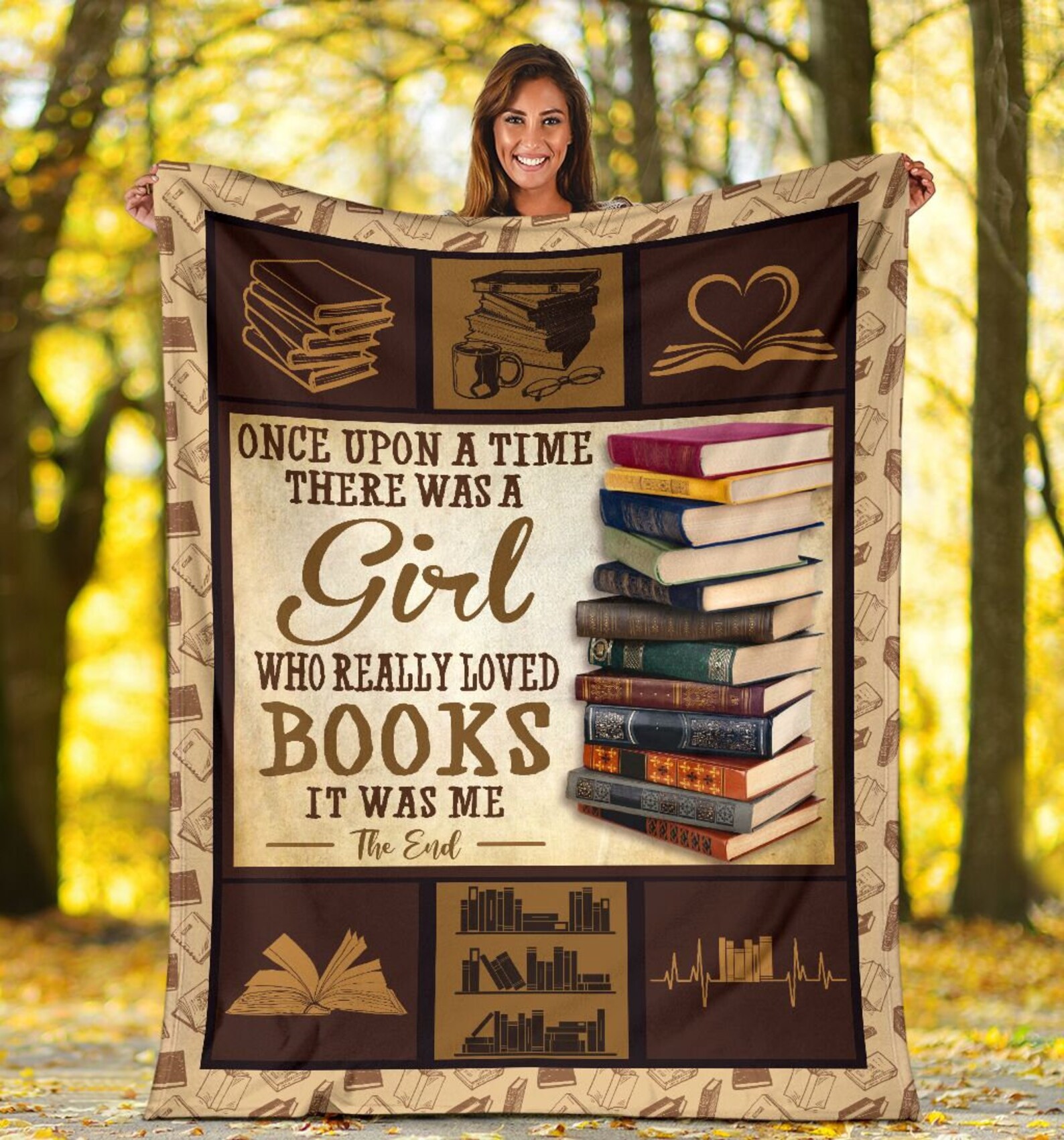 Book Lovers Blanket Once Upon A Time There Was A Girl Who Etsy