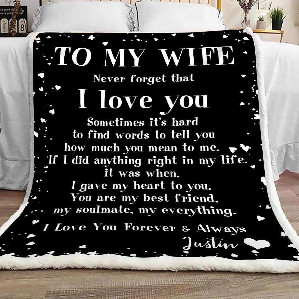 Personalize Custom Blanket To My Wife Never That I Etsy