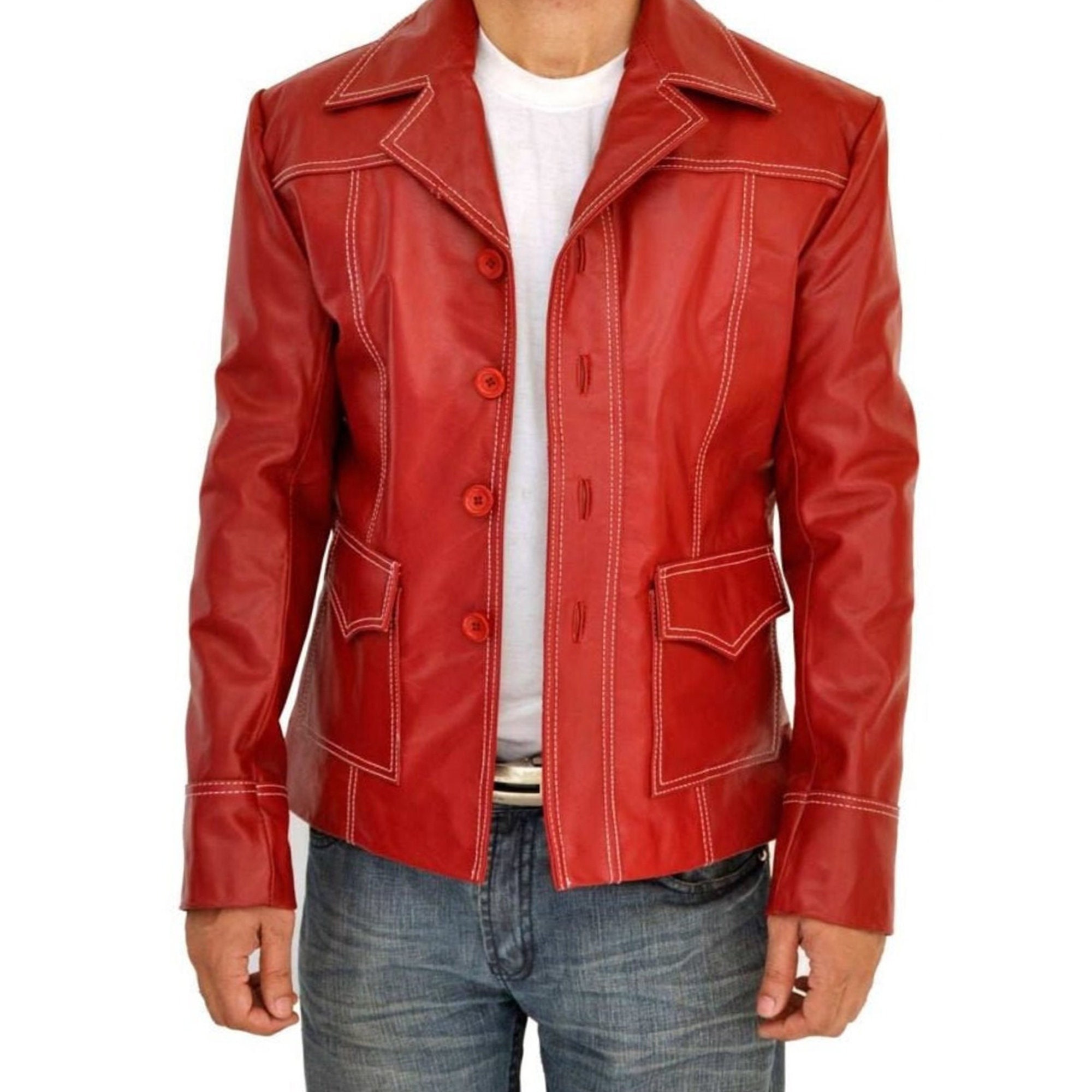 Tyler Durden Leather Jacket Fight Club 