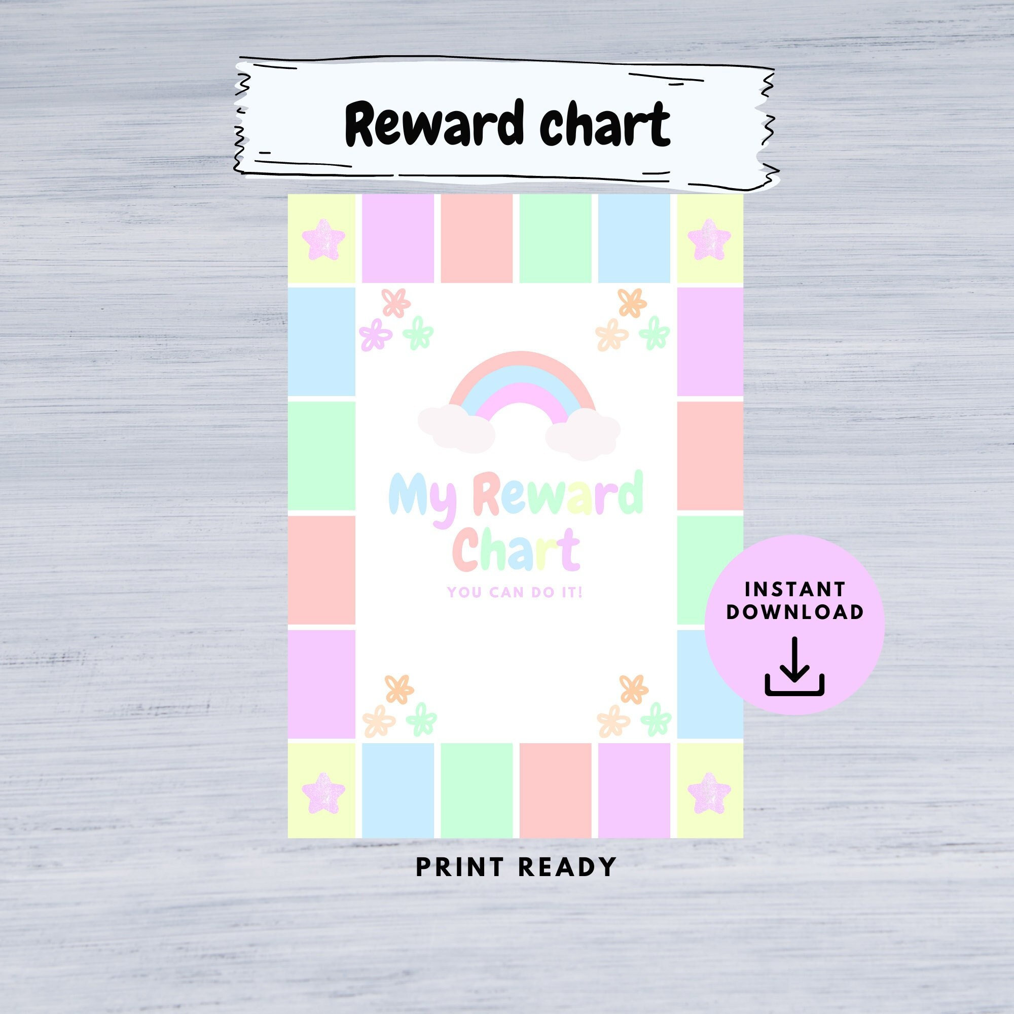 Printable Reward Chart Kids Reward Chart Kids Chore Chart Sticker