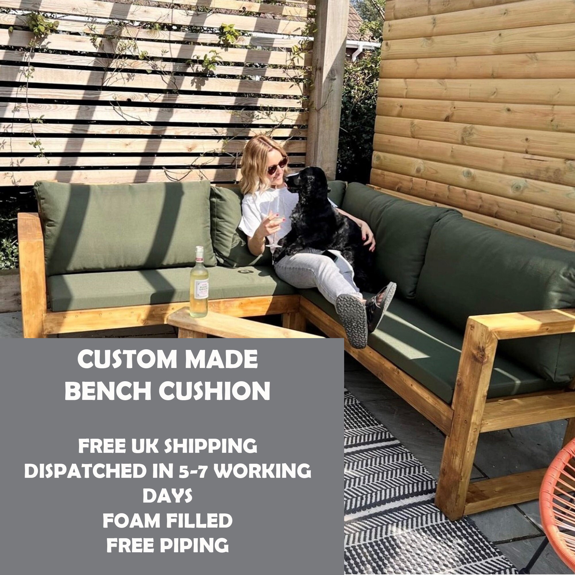 Custom bench cushions outdoor sales