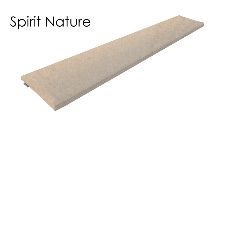 May include: A beige rectangular piece of fabric with the text "Spirit Nature" printed on it.