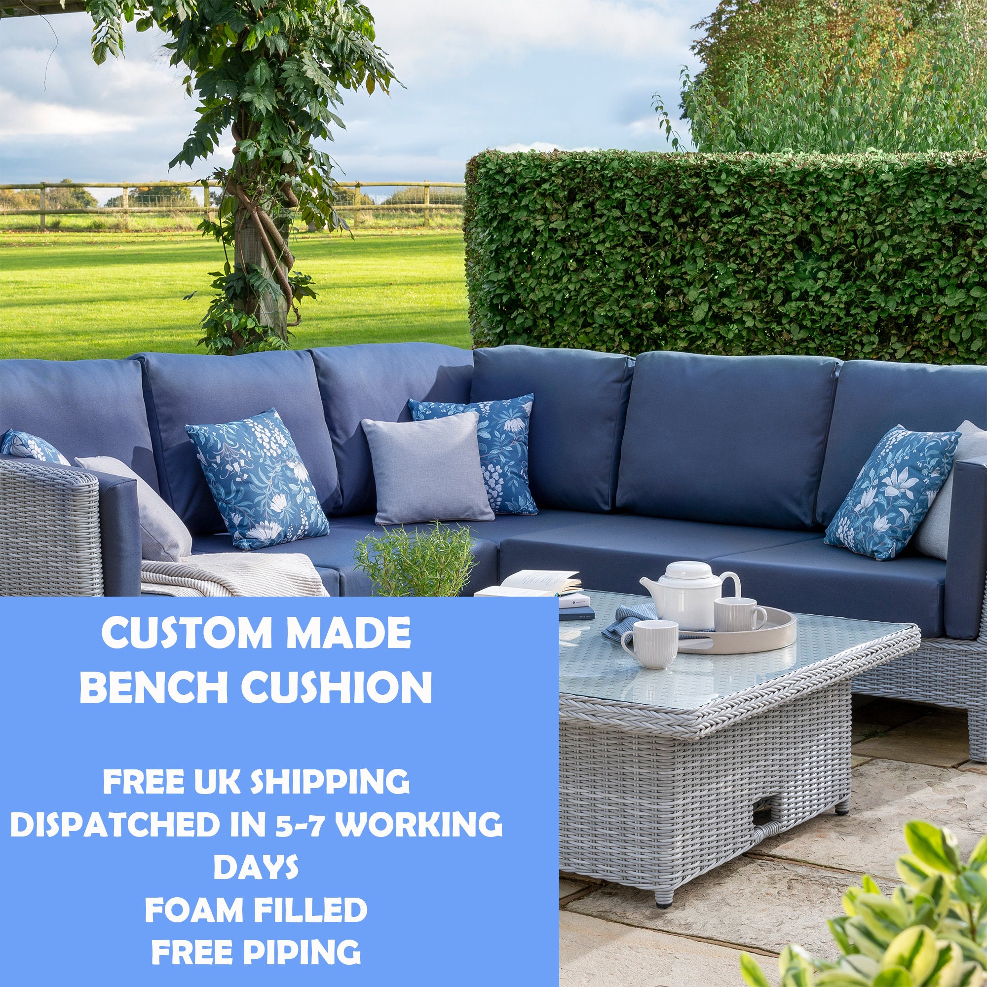 Furniture Garden Bench Cushion 100cm X 40cm Bench Cushion 100cm UK