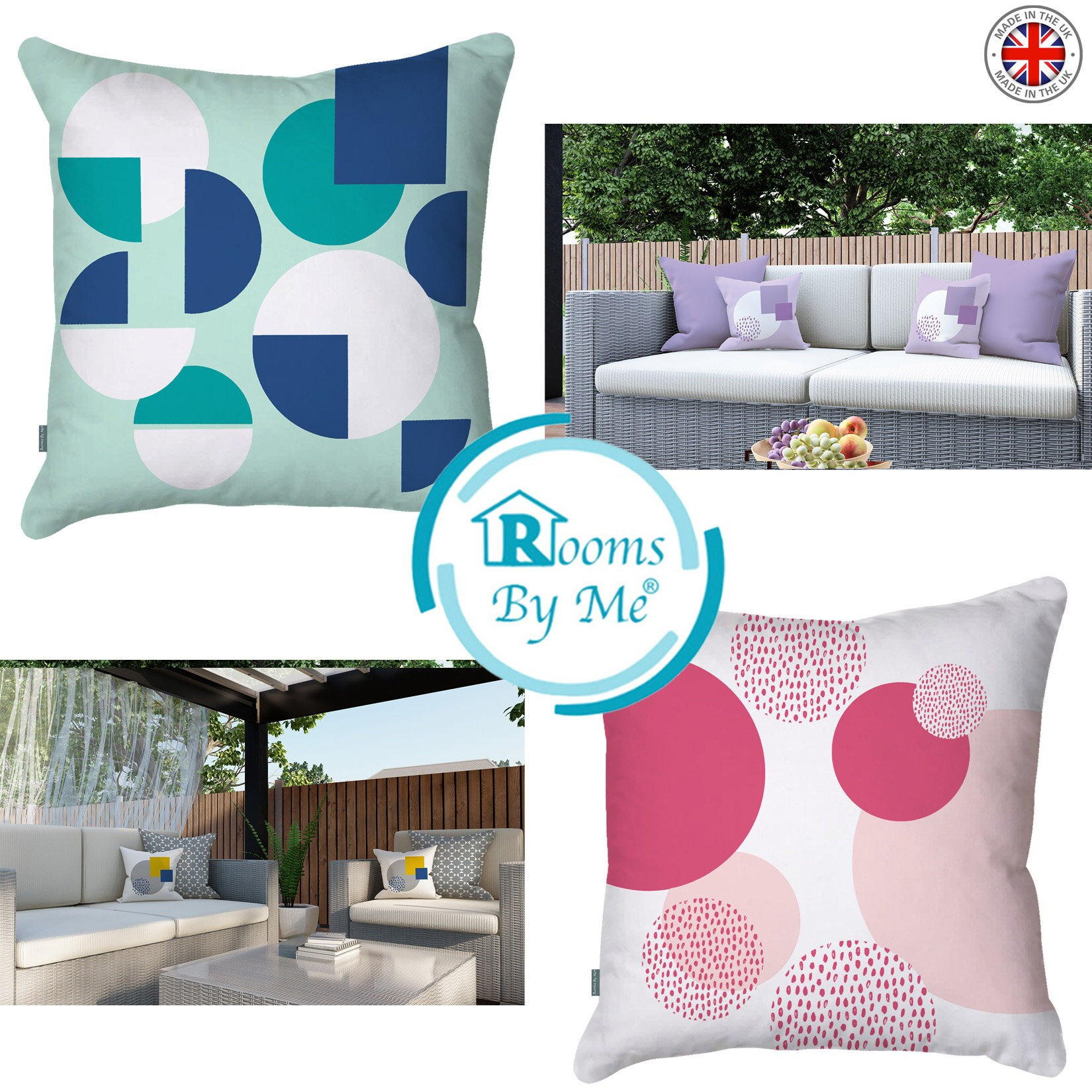 Modern Pattern Collection Circles Outdoor Quick Dry Filled Scatter Cushions various Sizes Garden Furniture Etsy UK