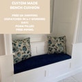 Handmade Bench Cushion: Custom 7.5cm Foam Seat Pad, UK Made