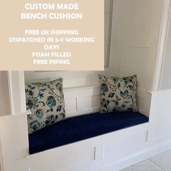 Handmade Bench Cushion: Custom 7.5cm Foam Seat Pad, UK Made