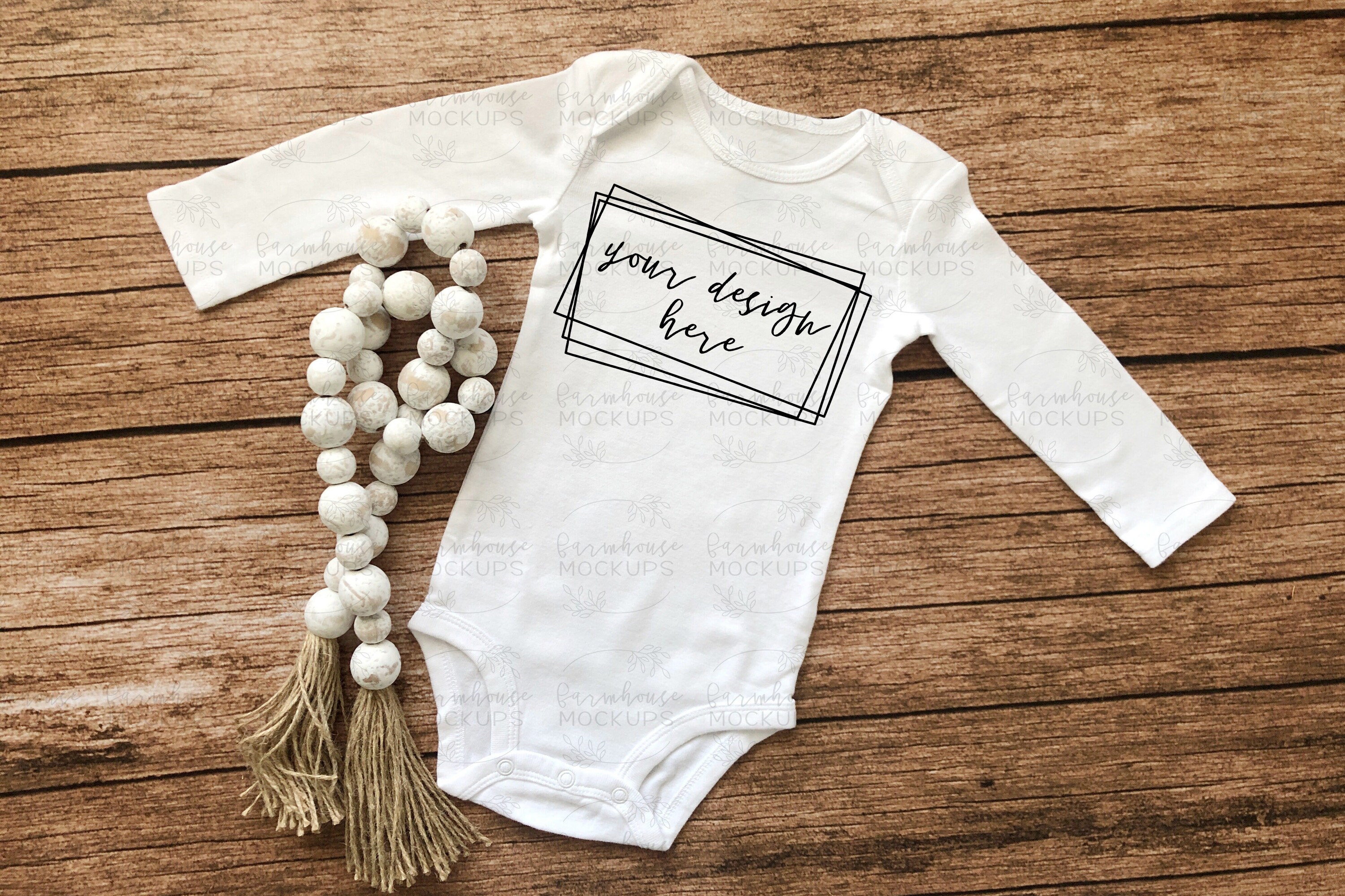 Simple Farmhouse Long Sleeve Onesie Mockup Clothing Flatlay Etsy