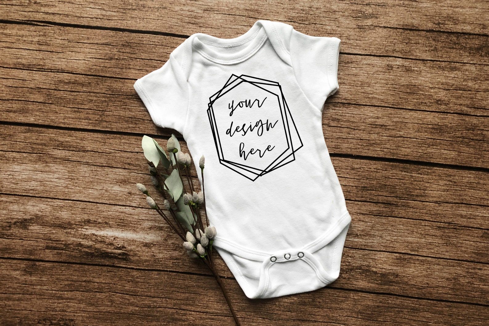 Download Simple Farmhouse Baby Onesie Mockup Clothing Flatlay ...
