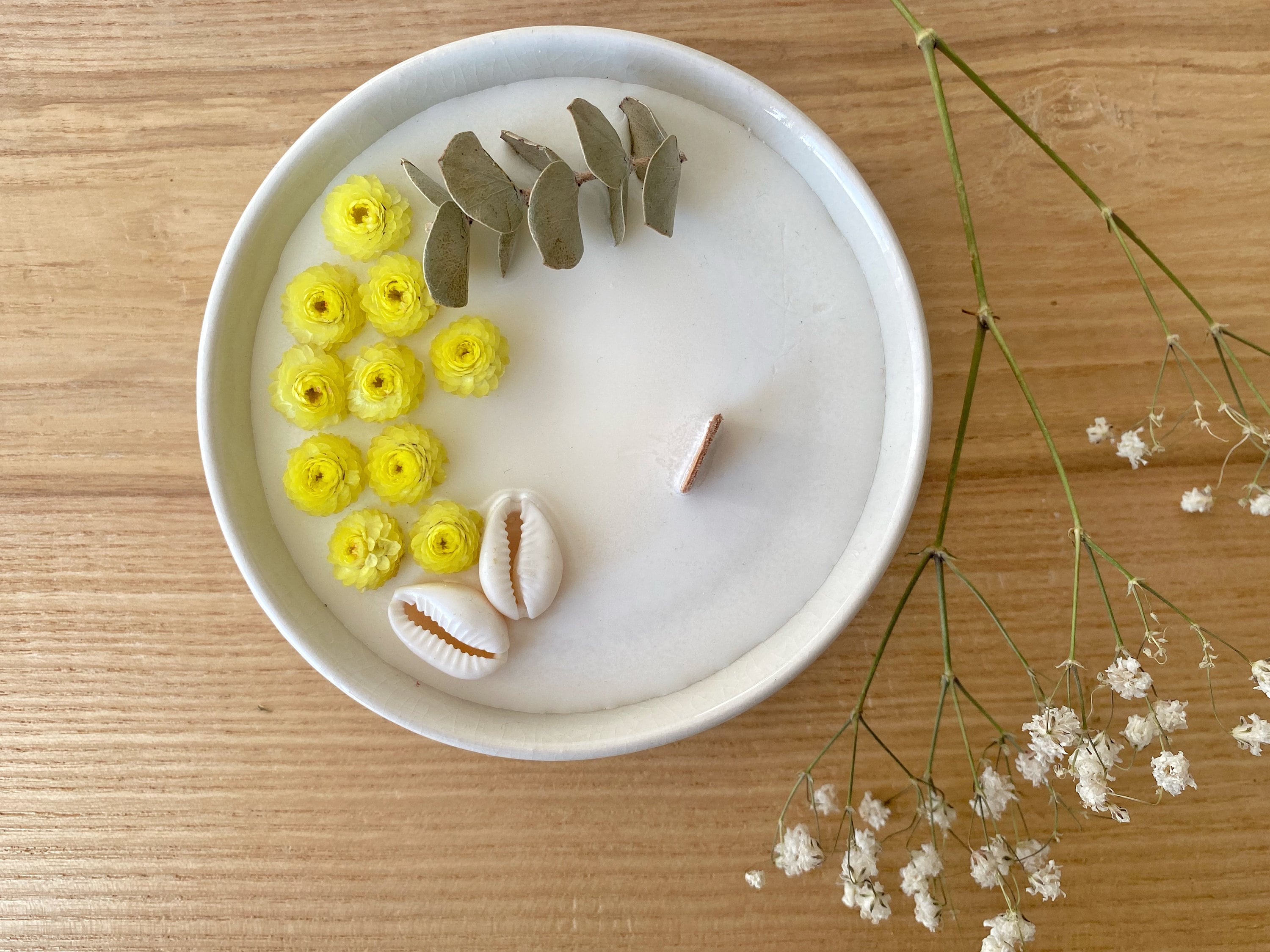 Bougie Parfumée & Fleurs Séchées