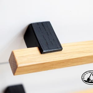 H09 Line Wooden Handles, Solid Oak, Kitchen Pulls, Long Cabinet Pulls, Wood Drawer Handles, Wardrobe Thin Pulls, Modern Wood Handles