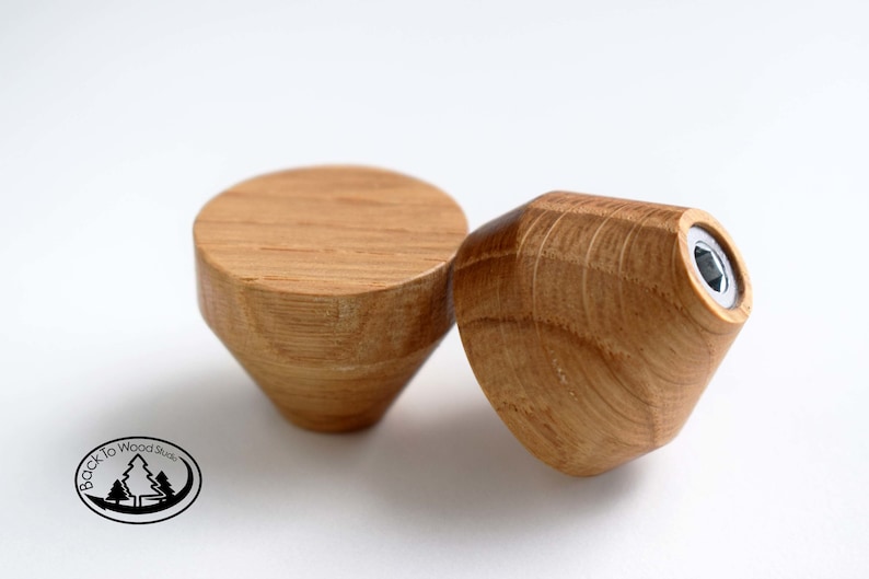 Small Wooden Round Handles Wood Drawer Knobs Oak Circle Etsy