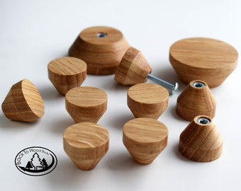 Petites poignées rondes en bois, Boutons de tiroir en bois, Poignée ronde en chêne, Poignées de garde-robe, Poignées en bois minimalistes, Boutons de meuble ronds, 2,5 cm