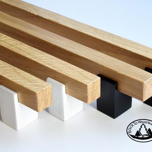 H09 Line Wooden Handles, Solid Oak, Kitchen Pulls, Long Cabinet Pulls, Wood Drawer Handles, Wardrobe Thin Pulls, Modern Wood Handles