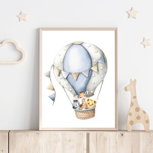 Air Balloon | Nursery Safari Print | Nursery Wall Art | Safari Nursery Decor | Nursery Prints | Printable Art | Nursery Decor | Kids Room