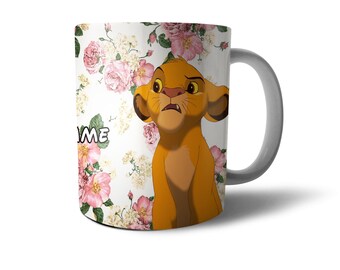 The lion king simba scar 11oz mug can be personalised with any name