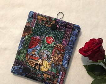 Booksleeve, book protectors, beauty and the beast pattern