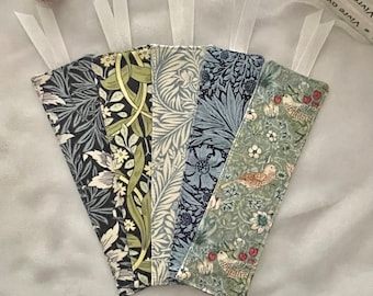 William Morris bookmark/ Signet en tissu coton, lavable