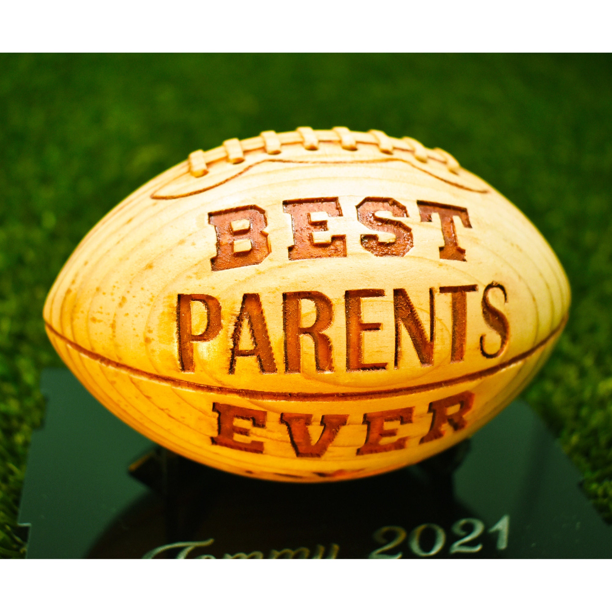 Ballart 3D Wood Carving of Football With Engraved Love Quotes | Etsy