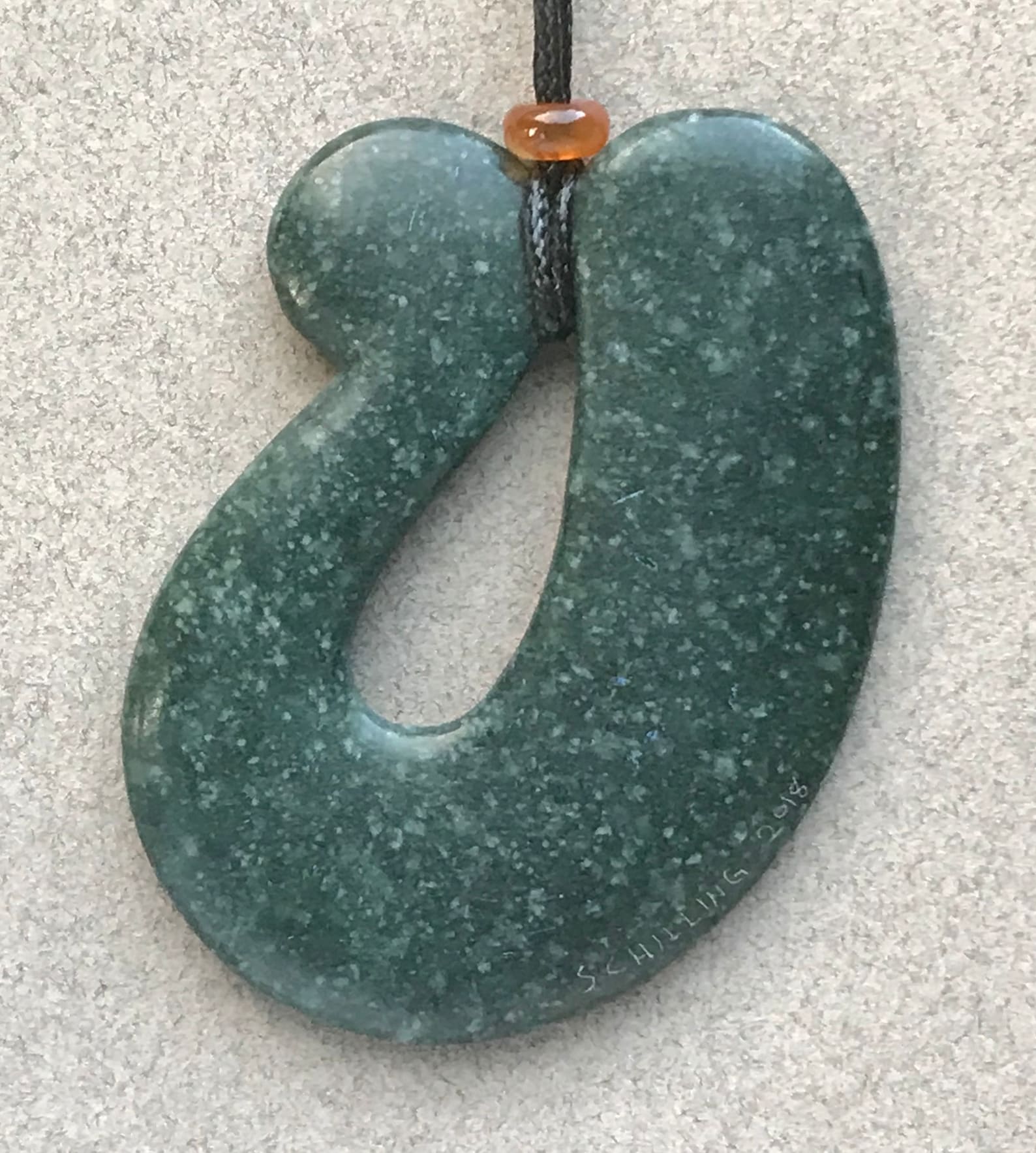 Guatemalan jadeite hand carved jade pendant Loop with Etsy