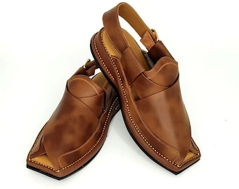 Unique and tradistional Handmade Leather Men Sandals Peshawari Kaptaan Chappal, traditional chappal