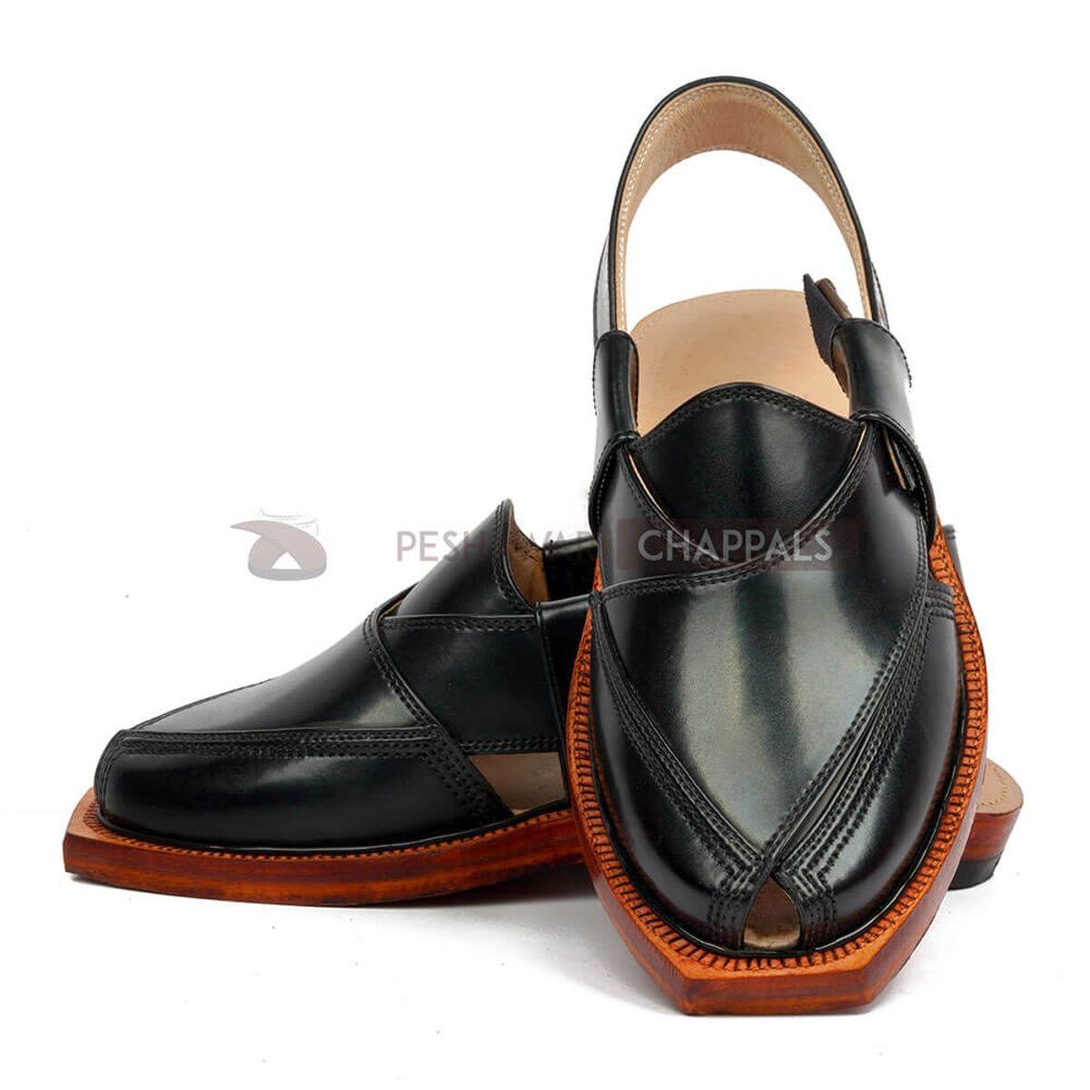 Original Peshawari Norozi Chappal for Men Hand Crafted Black