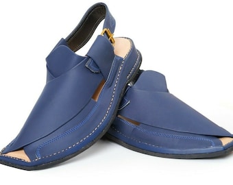 Handgefertigte Leder Peschawori Chappal: Traditionelle Pakistanische Sandalen