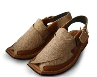 Original handgemachte Peschawori Chappal Sandale Weste (Material) Leder Sandalen für Männer Sommer