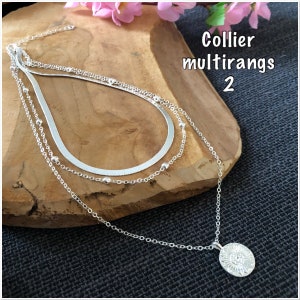 Collier multirangs médaille lotus, collier à plusieurs rangs médaille lotus, collier multi-rangs bohème plusieurs modèles sur Ateliersdisa image 8