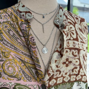 Multi-row medal necklace, multi-chain pendant necklace multi-row necklace on Ateliersdisa image 8