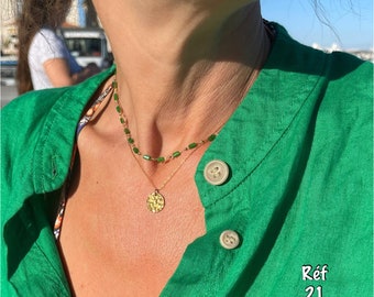 Fijne gouden choker ketting, 2 rij gouden ketting, meer modellen op Ateliersdisa