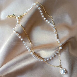 Collier perles 2 rangs , colllier multirangs perles, collier chocker perles Ateliersdisa image 6