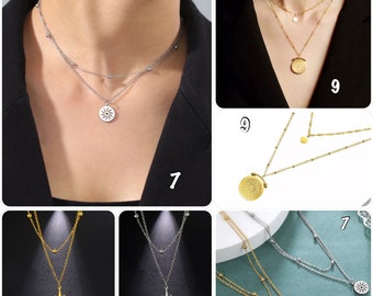 Collier plusieurs rangs or acier soleil, collier gold stainless steel, collier or acier plus sur Ateliersdisa