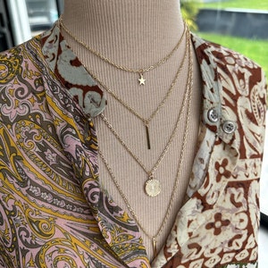 Multi-row medal necklace, multi-chain pendant necklace multi-row necklace on Ateliersdisa image 9