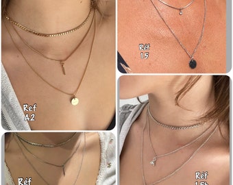 Collier multirang lune or, collier multirang lune argent, collier plusieurs rangs lune laiton or, plus sur Ateliersdisa