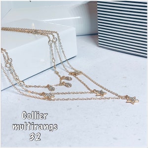 Collier multirangs étoile, collier à plusieurs rangs médaille perles, collier multirangs bohème plusieurs modèles sur Ateliersdisa image 4