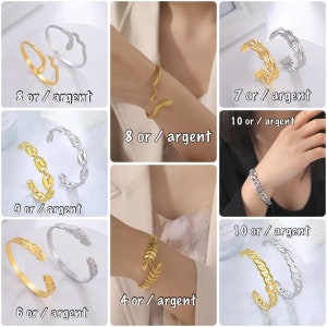 Women's gold steel bangle bracelet, gold or silver steel cuff bracelet, gold steel bangle bracelet, all jewelry on atelierdisa