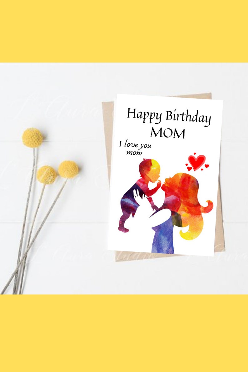 Happy Birthday Mom Printable Card / Mom Birthday Card / Instant ...