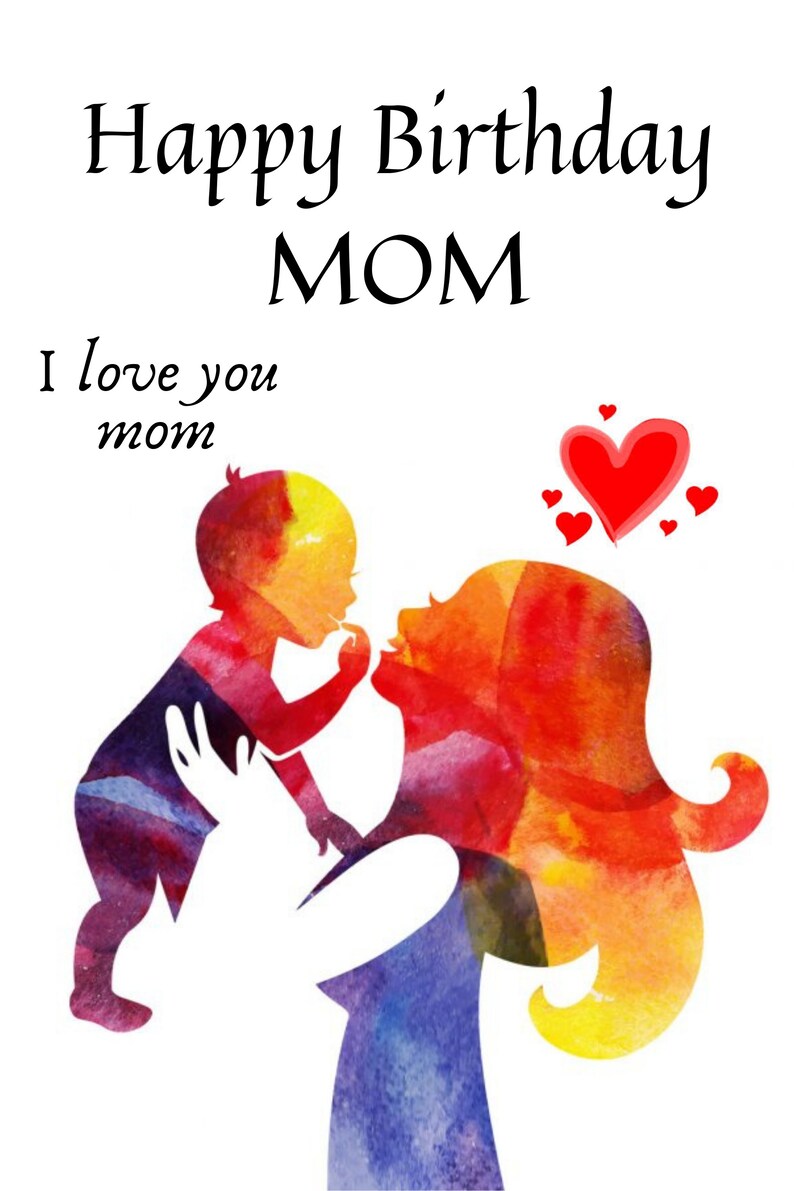 Happy Birthday Mom Printable Card / Mom Birthday Card / Instant ...