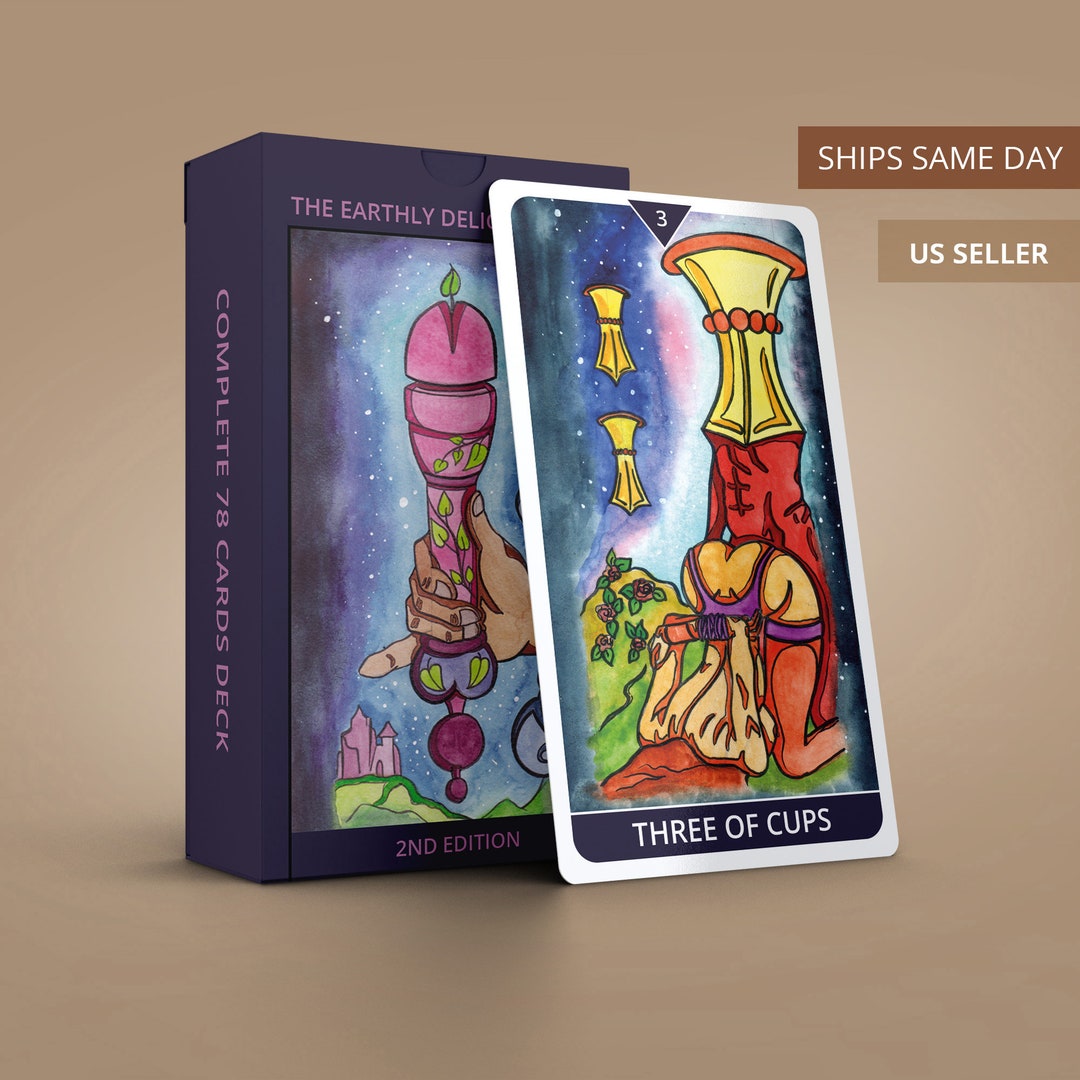 Tarot Cards Deck, Tarot Deck With Guidebook, EARTHLY DELIGHT Tarot 782