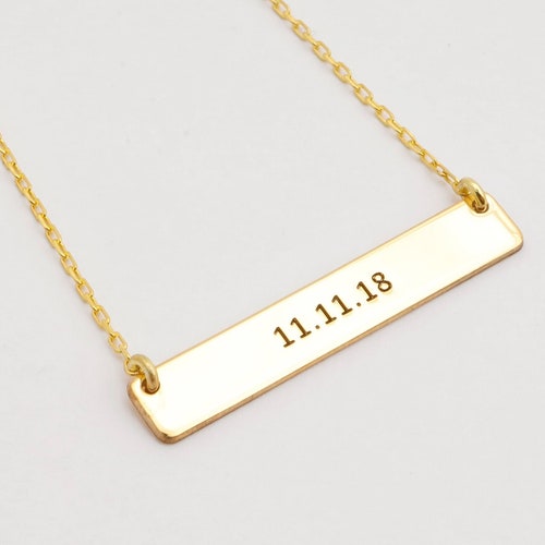 Personalized 14K Solid Gold Bar 
