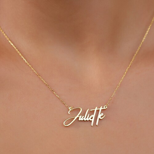 14k Solid Gold Name Necklace Personalized Jewelry Etsy